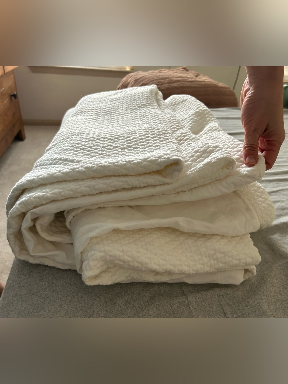 Fieldcrest by Target Cotton Knit Matelasse Quilted Duvet in Cream - Perfect!